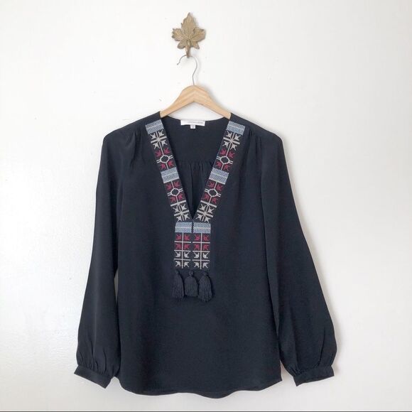 Anthropologie Tops - Anthropologie Lavender Brown Black Blouse XS